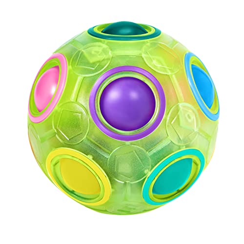 ROXENDA Regenbogenball, Knobelspiel Zauberball - Fidget Ball Geschicklichkeitsspiel für Kinder, Erwachsene, Mädchen & Jungen ab 6 Jahren (Grün)