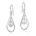 AeraVida Spirit Teardrop Peace Sign Symbol Sterling Silver .925 Dangle Earrings | Peace and Love Earrings for Women | Hippie Earrings
