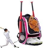 Schlägertaschen Baseball, Baseball-Ausrüstungstasche - Baseballschlägertaschen,Jugend-Baseball-Rucksack, Ausrüstungstasche, wasserdicht, reißfest, großes Hauptfach, für Schläger, Handschuhhalter, Helm