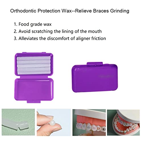 Net Bag Portable Orthodontic Care Kit Orthodontic Toothbrush Kit For Orthodontic Patient For Braces Travel Oral Care Kit Dental Travel Kit Interdental Brush Dental Wax Dental Floss (8 Pcs/Pack)-Purple #TOP4