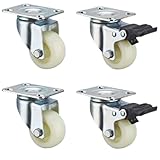 WUTIANBAO Rollen für Möbel 2 Zoll Möbelrollen Mit Bremse 4er-Pack PP-Rollen for Kleinen Couchtisch Transportrollen