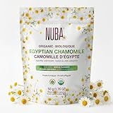 Pure Organic Egyptian Chamomile Whole Dried Flowers - Herbal Loose Tea by NUBA - Whole Flower 50g in Resealable bag Caffeine-Free- Perfect for Hot Brews- Calming and Soothing