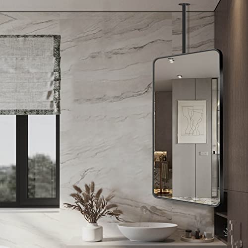 Miroir suspendu pour salle de bain noir 50x70 cm pour petit espace - 3
