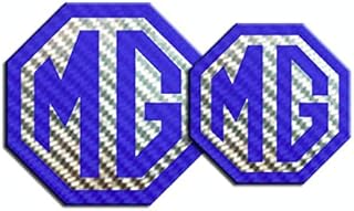 JasonCarlMorgan MG TF LE500 - Insignias de Fibra de Carbono para Parte Delantera y Trasera (90 mm/70 mm), Color Azul