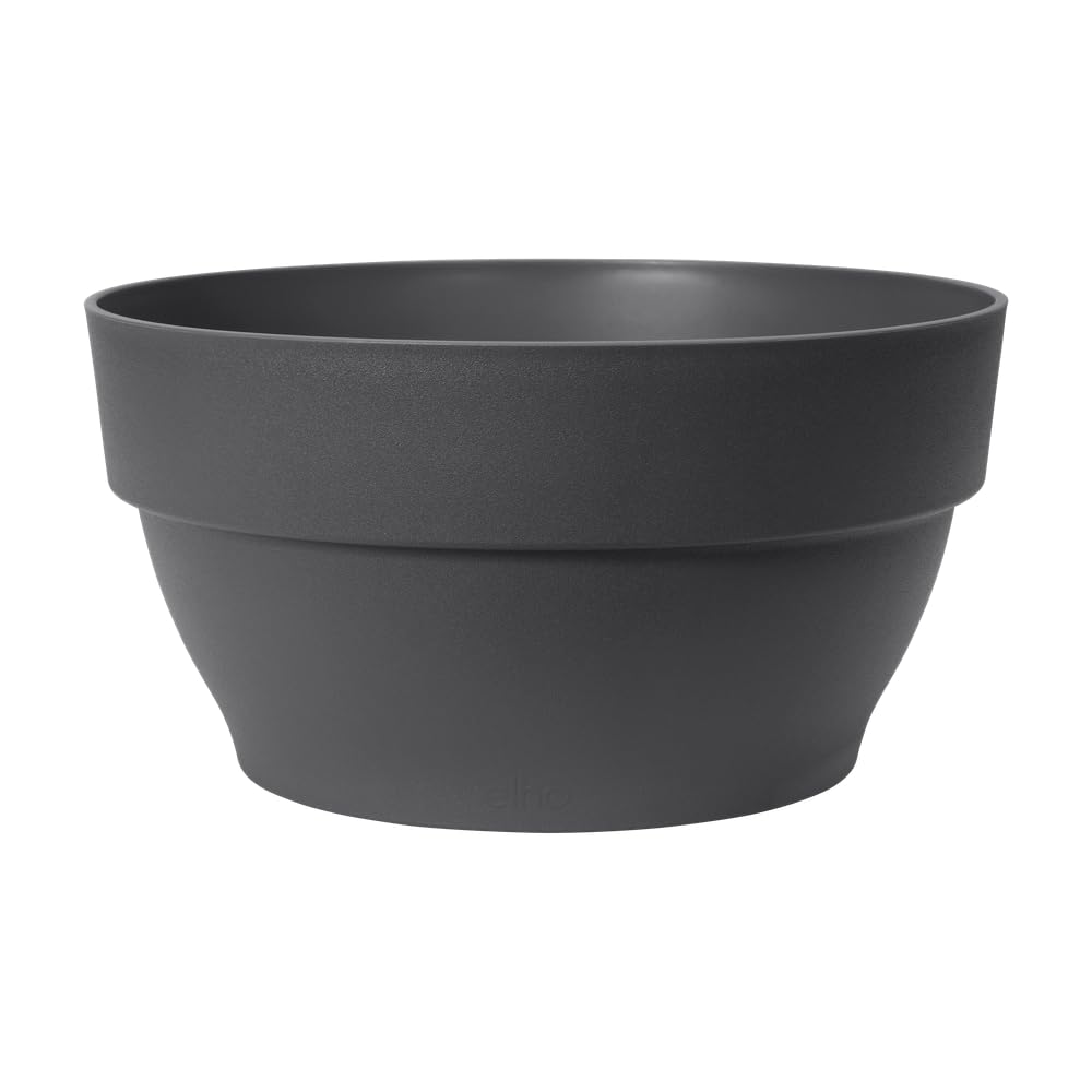 elho Vibia Campana Bowl 27 - Flower Pot for Outdoor - diameter 27.0 x H 14.0 cm - Black/Anthracite, 27 cm - Image 2