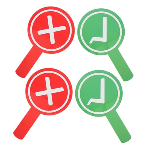 TEHAUX 4pcs Hand Holding Scoreboard Voting Paddles Sturdy Plastic for Classroom Participation Home Use
