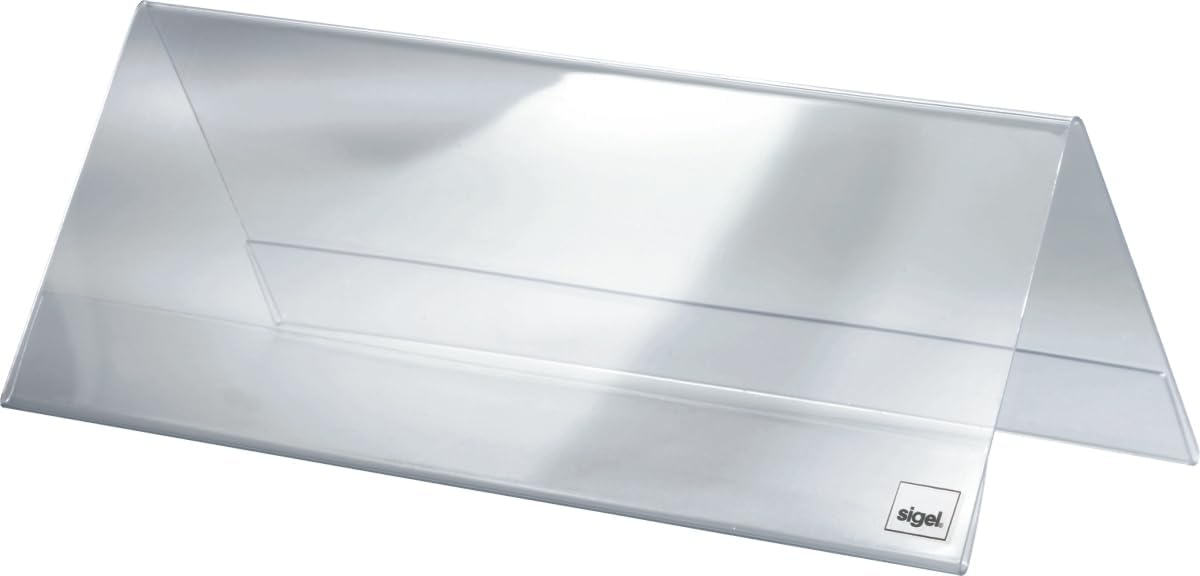 Sigel TA130 Table-Top Display Frame, Tent-Form, Clear, for 9.45 x 3.54 inches