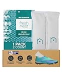 Fresh Nest Shoe Deodorizer with Zeolites 1-Pack - Odor Eliminator, Air Freshener, Smell Absorber, Sneakers, Gym Bags, Soccer Cleats, Closets, Pet Area, Reusable - Shoe Deodorant