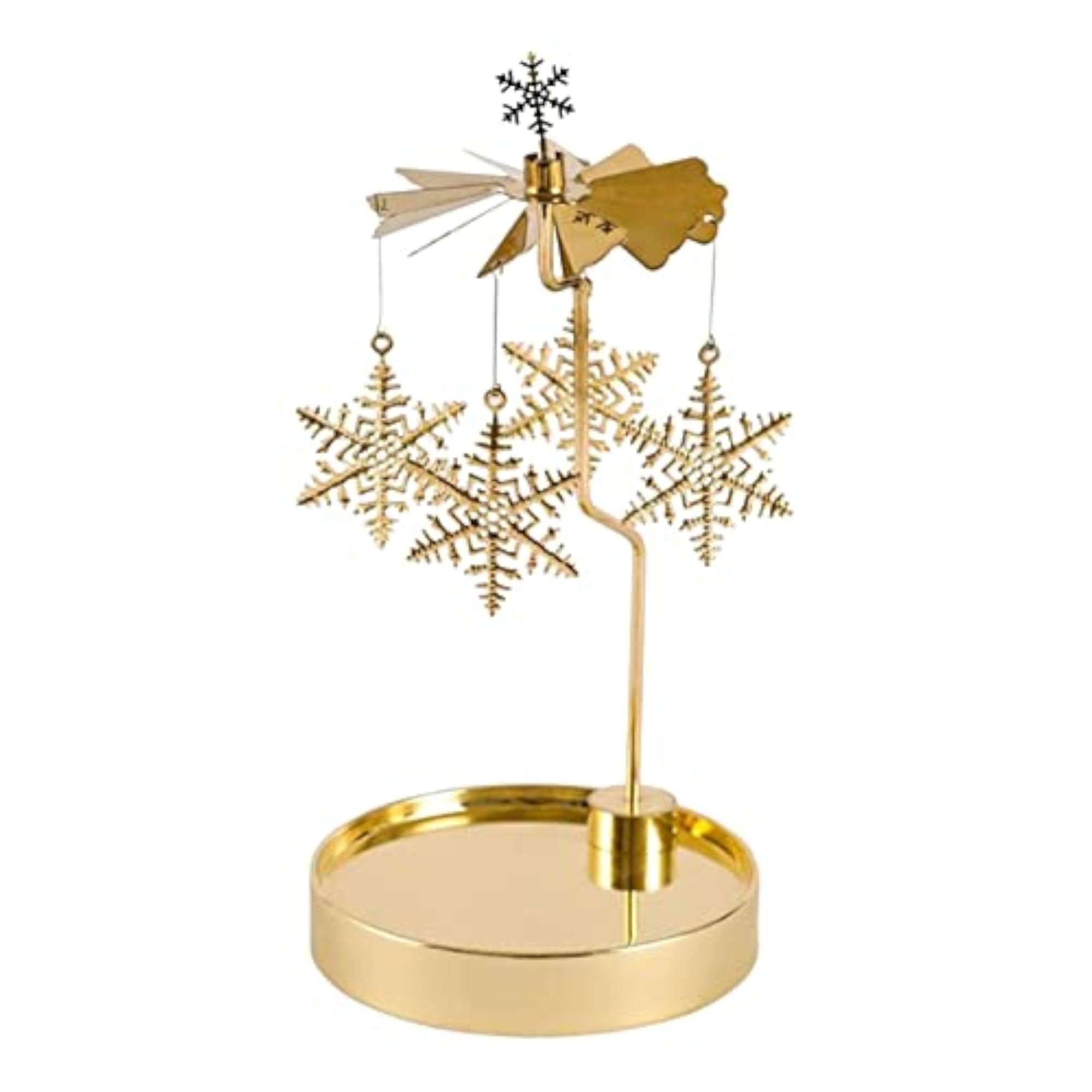 Spinning Candle Holder Candlestick Party Home Decor Snowflake Design