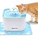 Pet Fountain Cat Water Dispenser - Healthy and Hygienic Drinking Fountain 2L Super Quiet Flower Automatic Electric Water Bowl with 2 Replacement Filters for Dogs, Cats, Birds and Small Animals Blue
