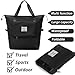 Travel Bag for Women Expandable Weekender Overnight Bag Carry on Sports Tote Gym Bag Waterproof Foldable Duffel Bag (Black)