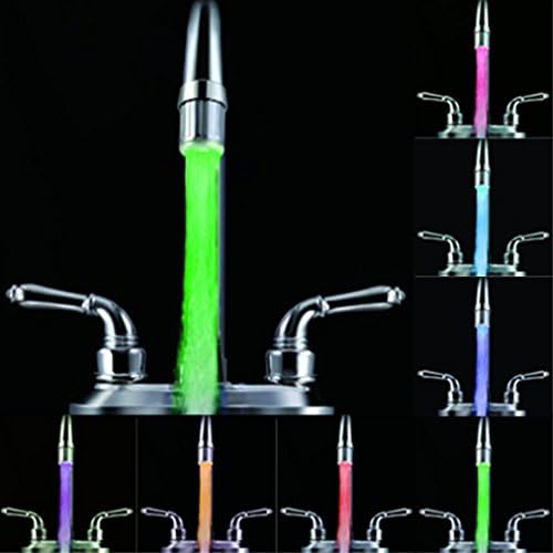 DZT1968 Romantic 7 Colour Change LED Light Shower Head Water Bath Home ...