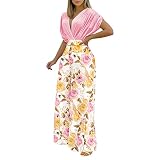 Ensemble 2 pièces pour femme - Été et automne 2023 - Motif floral - Pour le sport, le yoga, le jogging - Pour filles - I5 I5, rose, S