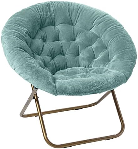 Milliard Cozy Chair/Faux Fur Saucer Chair for Bedroom/X-Large (Blue)