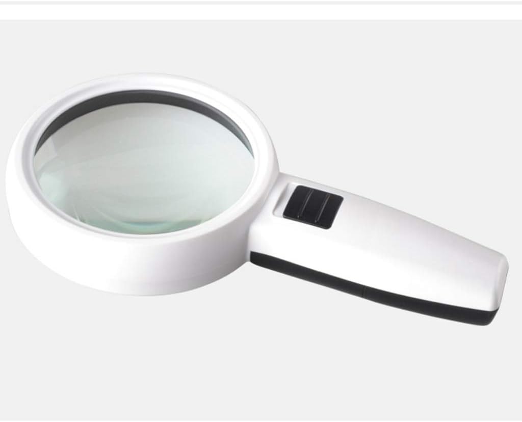 Hand-held Magnifier，with Light, for Seniors Reading, Soldering, Inspection, Coins, Jewelry, Exploring