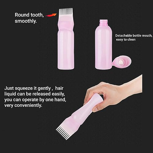 Zilynhom Frasco aplicador de pente de raiz, pincel aplicador de cor de cabelo de 170 g, aplicador de
