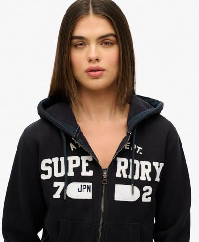 Women's Casual Cropped Zip-Up Hoodie Superdry Athletic Essentials - 3