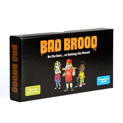 Bad Brood – Raise Your Spoiled Brat as Bad as Possible, 210 Transparent Cards and More for Sarcastic People with Dark Humor, Ages 16+, 3-6 Players, a Card Game for Bad People Sarcastic Moms, Teachers