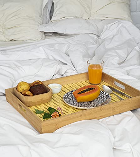 Bandeja de Bambu Retangular Palhinha 48cm - Oikos