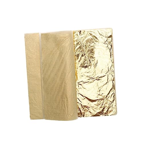 ULDIGI 5.5 Inch Imitation Papers 100 Sheets Leaf Sheets Gold Foil for Wall Art Craft Supplies