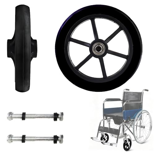 ZSUIQIN 2 Unidades Ruedas de silla de Ruedas Delanteras, Ruedas Delanteras para Silla de Ruedas, Ruedas para Silla de Ruedas, Accesorios de Rueda Trasera para Sillas de Ruedas Manuales (Ø150 mm Negro)