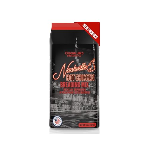 Colonel Jim's Nashville Hot Chicken Breading Mix, 5 lb (80 oz) Bag - Spicy Southern Fry Coating - Professional Restaurant-Quality - Made in USA