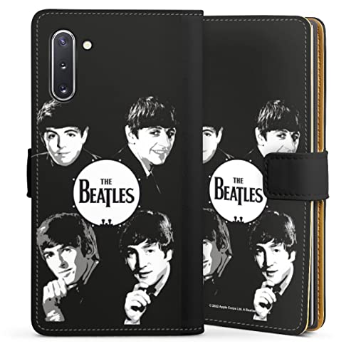 Etui Compatible avec Samsung Galaxy Note 10 Etui Folio Etui magnetique The Beatles Logo Black & White - Les Beatles, Paul McCartney, John Lennon, RIngo Starr, George Harrison Etui Compatible avec Samsung Galaxy Note 10 Etui Folio Etui magnetique The Beatles Logo Black & White