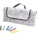 Colour Your Own Washable Picnic Blanket Kids Reusable Activity Mat Picnic Blankets Picnic Mat Outdoor Blanket For Kids - Small Picnic Blanket Camping Carpet Dog Blankets Picnic Rug - 117 x 117cm