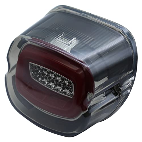 FATECIM Smoked LED Taillights Motorcycle Rear Brake Driving Turn Signal Lights License Plate Light for Harley Dyna Road King Electra Glide Street Bob Touring