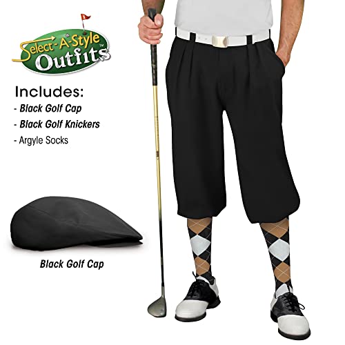 Mens Select A Style Black Outfit with Matching Golf Cap and Selected Argyle Socks2