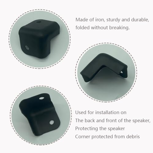 Image of Speaker Corner Protector Sdjdhej 10 Piece Black Square Iron Suitable for Home Audio Amplifier Stage Casing Cabinet Corner Protection Device Corner Protection Sleeve