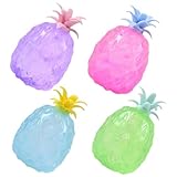 Pelotas antiestrés de piña para niños y Adultos, 4 Unidades, Coloridas, para apretar y Estirar, Ideal para Fiestas, premios Escolares..
