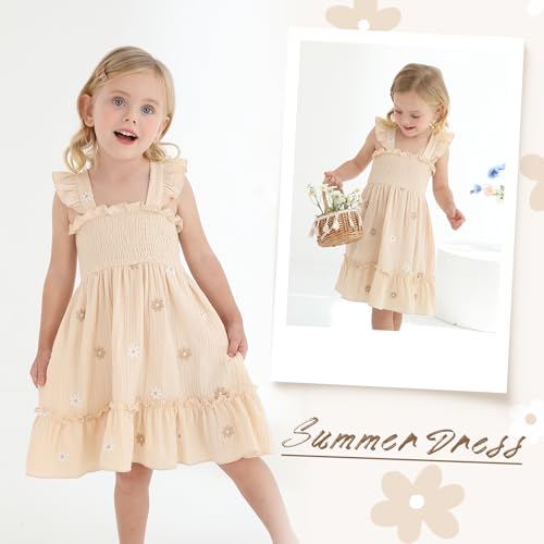 Toddler Baby Girls Dress Floral Embroidered Boho Sleeveless Beach Butterfly Sundress3