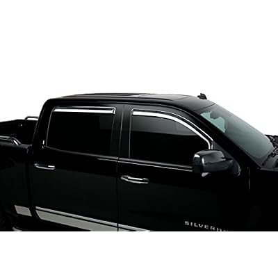 Putco Element Chrome Window Deflectors Fits Chevy Silverado/GMC Sierra 2014-2019 Crew Cab - Set of 4 - in Channel Install