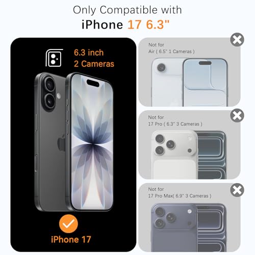Image of BENTOBEN for iPhone 17 Case, Compatible with Magsafe, Magnetic Case for iPhone 17, Frosted Matte Finish, Scratch-Resistant Hard Back, Shockproof Case Cover for iPhone 17 Case, Black
