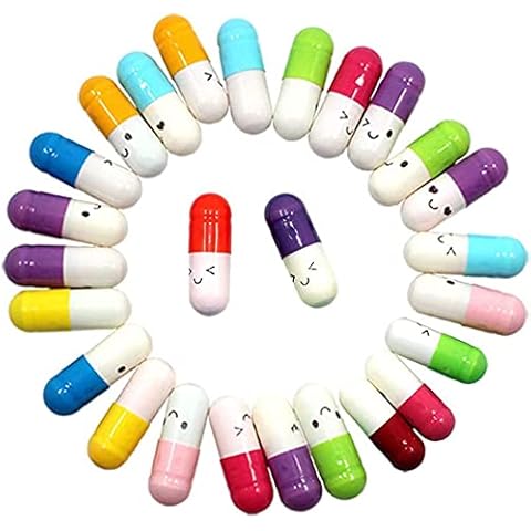 150pcs Capsule Message Letters, BetterJonny Smile Face Capsule Message Pill Letter Set for Valentines Day Multicolor Cover