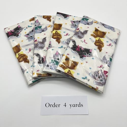 Premium Floral Cotton Quilting Fabric - Pre-Cut 1 Yard (43" x 36") - Ideal for DIY Crafts, Patchwork, and Home Decor - Perfect for Handmade Projects Featuring Adorable Cats 8 Premium Floral Cotton Quilting Fabric - Pre-Cut 1 Yard (43" x 36") - Ideal for DIY Crafts, Patchwork, and Home Decor - Perfect for Handmade Projects Featuring Adorable Cats - Image 7