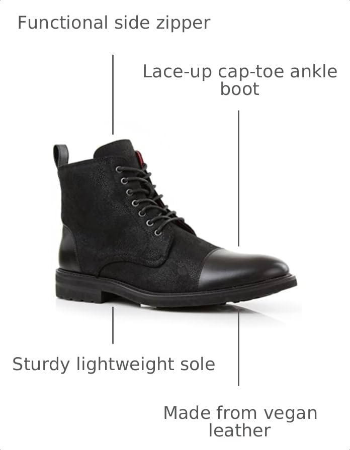 Image of Polar Fox Men's Ankle Dress Boots | Lace-up Casual Fashion Boot Collection | Cap Toe & Plain Toe Styles |