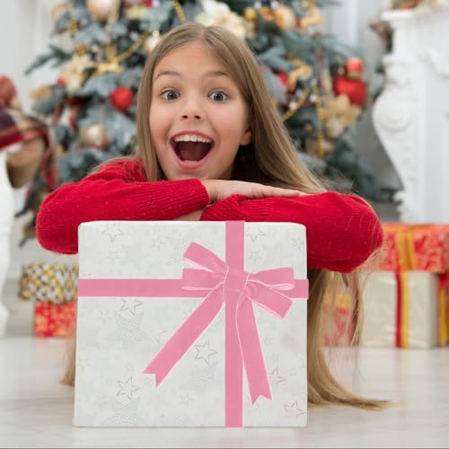 Image of Tsorode 10 Yards Pink Velvet Ribbon for Christmas Tree,1 Inch