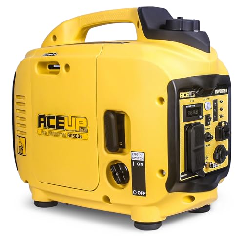 Aceup Energy 1500 Watt Portable Inverter Generator, Gas Powered...