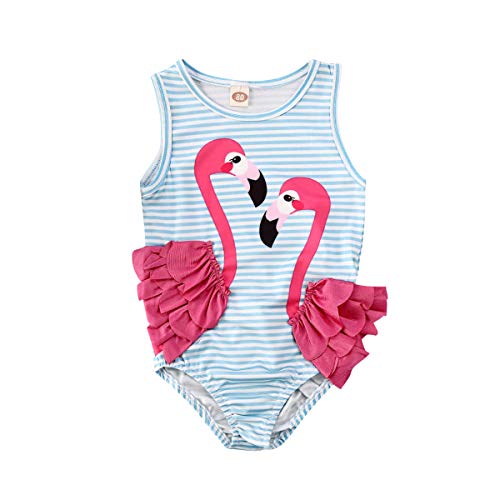 Baby Girl One Piece Swimsuit Swimwear Toddler Kid Flamingo Bikini Bathing Suit Sunsuit Rash Guard 1-5t