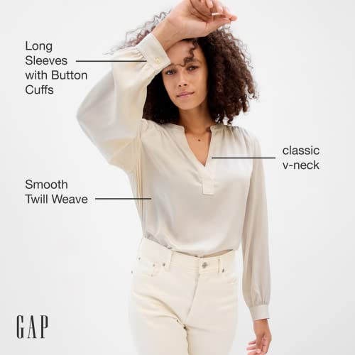 Image of Gap Women's Long Sleeve V-Neck Top Shirt