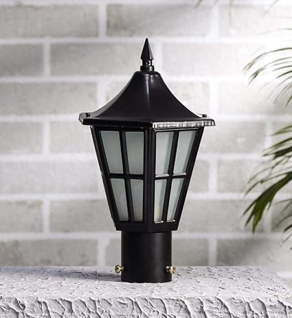 Image of Areezo Waterproof Outdoor Gate Light for Main Gate Pillar - Modern LED /Holder Based Lamp for Home, Garden & Balcony (Pack of 3, Hurricane Black)