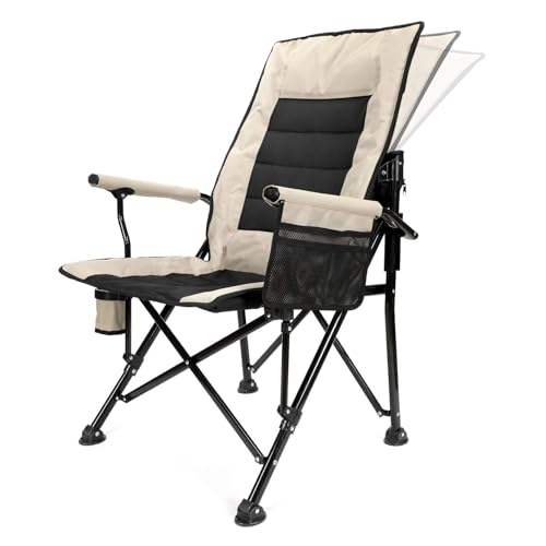 Camping Chair Adjustable Oversized Folding Chair High Back Camp Chair Beach Chair Heavy Duty Portable Camping and Lounge Travel Outdoor Seat with Cup Holder