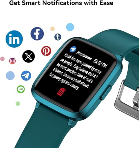 Image of Fitness Tracker Watch with Heart Rate, Activity Tracker, Pedometer Watch | Step Counter, Heart Rate Monitor, Sleep Monitor, Alarm Clock, Stopwatch, Fitness Tracker, IP68 Waterproof Smart Watches