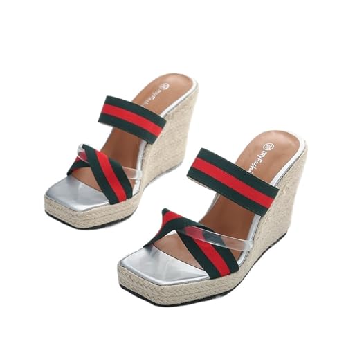 Women's sandals straw wedge heels