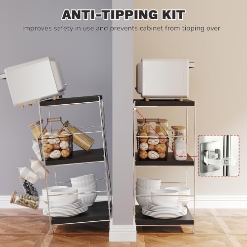 Image of 3-Tier Industrial Bookshelf, Wood and Metal Shelf Unit, Storage Bookcase