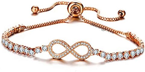 Shining Diva Fashion Latest Stylish Austrian Crystal Rose Gold Charm Bracelet for Women