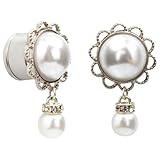 COOEAR Doble ensanchado túnel, medidores de carne para orejas, tornillos de nuevo conector pendientes dilatador., 2g(6mm), Acero inoxidable