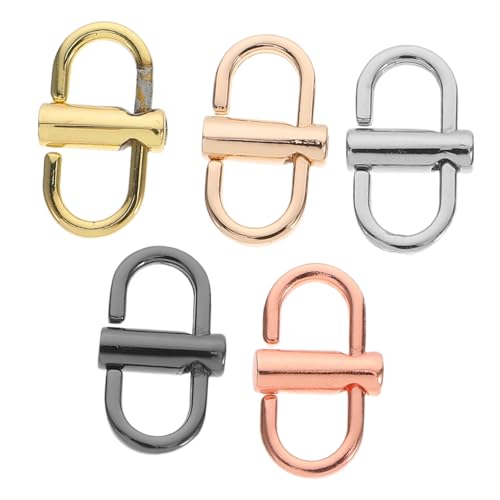 LIFKOME 5pcs Metal Buckle Chain Strap Adjustment Buckles Screw Fastening Slide Diy Accessories for Backpack and Suitcase Mixed Colors